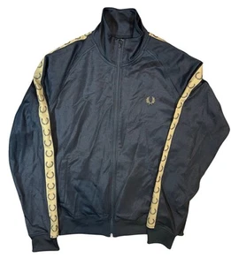 Fred Perry Black Shadedstone Salesman Contrast Tape Full-Zip Track Jacket NWOT M - Picture 1 of 5