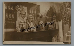 RPPC Drinking Friends Studio Prop Bar Beer Vintage Real Photo Postcard - Picture 1 of 2