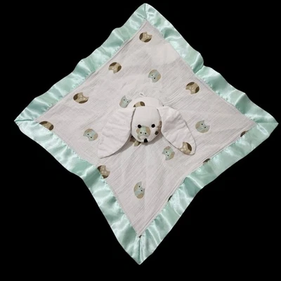 Manta de seguridad Aden Anais Musy Mate Bunny & Owls Lovey Muselina verde satinado Foto 1 de 4