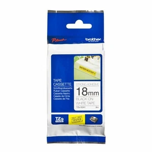 Ruban Laminé pour Etiqueteuses Brother TZeS241 Blanc Gris Noir/Blanc 18 mm - Afbeelding 1 van 1