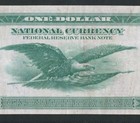 BEAUTIFUL RARE NEW YORK GREEN EAGLE 1918 $1 NOTE. NO TEARS