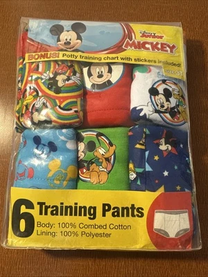 DISNEY JR МИККИ МЫШИ РАЗМЕР 3T 6 ПАРА ТРЕНИРОВОЧНЫЕ БРЮКИ СОВЕРШЕННО НОВЫЙ ПАКЕТ - Изображение 1 из 4