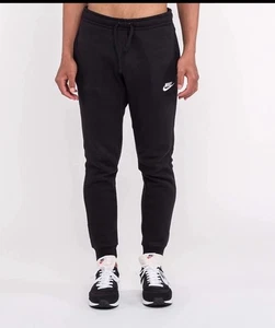 Mens Nike Swoosh Athletic Club Jogger Fleece Pants Sweatpants Black New - Picture 1 of 5