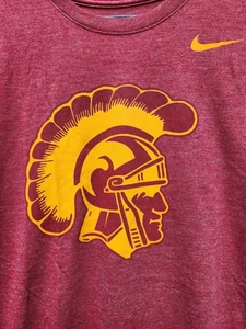 USC Trojans Nike Tee Short Sleeve Shirt Helmet Cardinal Red NCAA Men's Med - Picture 1 of 3