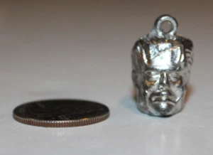 VTG Gumball Vending Machine Frankenstein Monster Head Pencil Topper Charm Silver - Picture 1 of 5