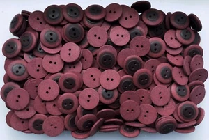 20mm 32L Dark Maroon Red Brown Rustic 2 Hole Craft Jacket Buttons Button (S24) - Picture 1 of 1