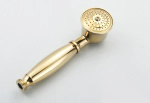 Cabezal de ducha de mano redondo de latón dorado para ahorrar agua Qhh052 - Imagen 1 de 4