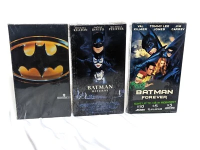 Batman Returns Forever New Sealed VHS lot 3 Movies Warner Home Video Watermarks - Image 1 of 4