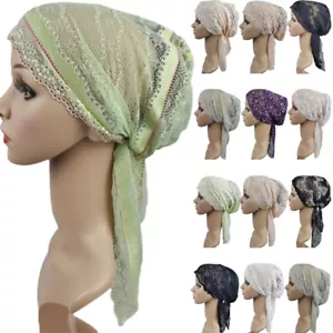 Arab Muslim Women Lace Hijab Underscarf Inner Cap Turban Hat Bonnet Ninja Beanie - Picture 1 of 65