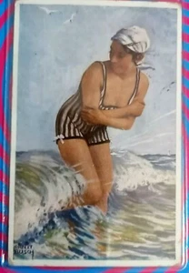 ERNST BUSCH Water-rats Seaside Donnina Onda PC Viaggiata 1921 - Foto 1 di 2