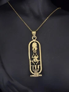 Large Tutankhamun Cartouche Pendant Handcrafted Egyptian necklace Pharaoh Pendan - Picture 1 of 2
