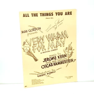 Very Warm For May All The Things You Are Spartiti Hammerstein 1940 T.B. Danni - Foto 1 di 2