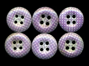 Set 6 bottoni calico cinese antico viola abbinati - Foto 1 di 2