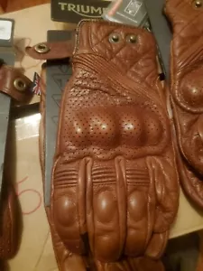 NEW Triumph Newton Leather Motorcycle Gloves Brown MGVS20120 XXXL - Picture 1 of 4