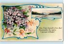 Postcard Floral Lilac Verse Dual View Unposted Divided Back