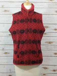 GREAT NORTHWEST WOMEN'S Fleece VEST Small S RED ZIPS UP FRONT - Picture 1 of 5