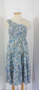 Lulus Floral Tiered One Shoulder Below Knee Cotton Lined Dress Size M - Picture 1 of 14