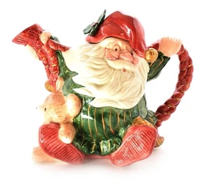 Fitz And Floyd Old World Christmas Elf Teapot 1989 Santa Claus 8" (40oz) - Picture 1 of 7