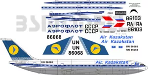 BSmodeles Ilyushin Il-86 Aeroflot, calcomanía Air Kazakhstan escala 1\144 - Imagen 1 de 1