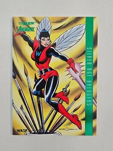 2022 MARVEL FLEER ULTRA AVENGERS GREEN PARALLEL SILVER AGE #115 WASP - Picture 1 of 2