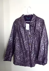 Susan Graver Damen Jacke Größe 3X Lila Wendeknopfleiste NEU - Bild 1 von 4