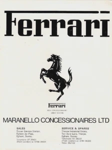 Ferrari Range 1980-81 UK Market Foldout Brochure 308 GTB GTS 400i 512 BB - Picture 1 of 1