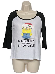 Despicable Me Womens T-Shirt Size Small Minion Christmas Naughty Is The New Nice - Picture 1 of 4