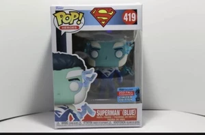 Funko POP! Heroes Superman (Blue) 2021 Fall Convention Shared Exclusive - Picture 1 of 6