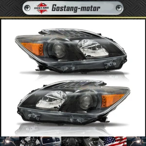Headlight Assembly Fit For 2012-2015 Toyota Prius Left+Right Side Halogen Black - Picture 1 of 12