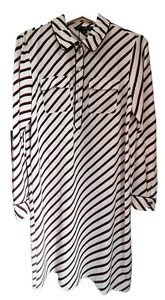 Tommy Hilfiger NWOT Striped Shirt Dress Sz 6 Knee Length White Red Blue Classic - Picture 1 of 8