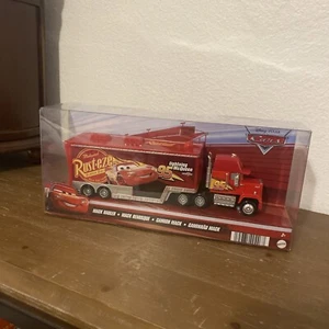 Disney Pixar Cars MACK HAULER Rust-eze Lightning McQueen Diecast Semi Truck NEW - Picture 1 of 5