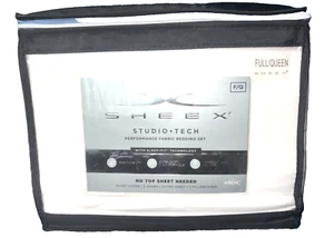 Sheex Studio Tech Cooling Fitted Sheet, Duvet, Shams, & Pillowcases White Queen - Picture 1 of 9
