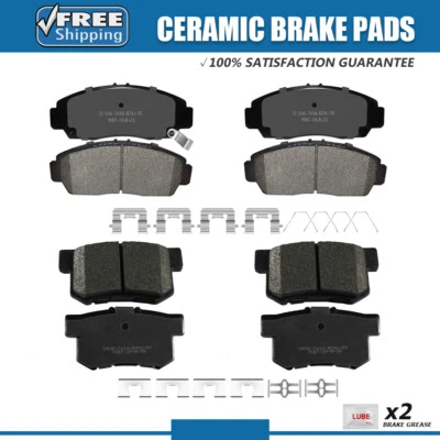 Pastillas de freno de disco delanteras y traseras de cerámica con herrajes para Acura CL RL TL 2001-2003 Foto 1 de 4