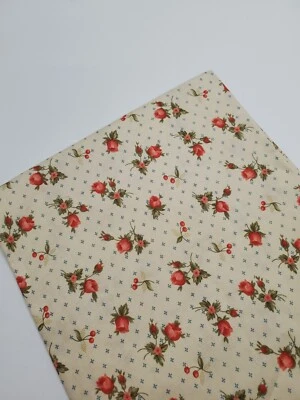 Minick & Simpson Fabric Bar Harbor Moda Floral Tan OOP Sew Quilt ONE YARD  - Image 1 of 2