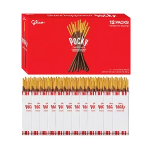 Glico Pocky Chocolate Covered Biscuit Sticks, 1.41 oz.,12 pk. net weight 16.9 oz - Picture 1 of 2