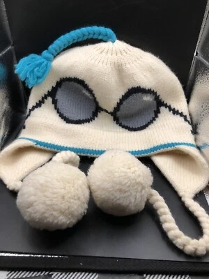 Зимняя шапка Kate Spade очки 100% шерсть мериноса помпон шляпа синие акценты - Изображение 1 из 3