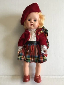 vintage sarold scottish lass bonny plastic doll in tartan outfit  - Picture 1 of 10