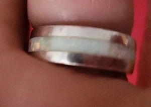 Natürlich Feuer Opal Edelstein Mit 925 Sterlingsilber Ring, Größe 19 - Bild 1 von 3