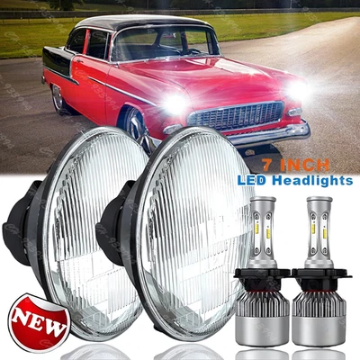 Faros LED de 7"" Hi/Lo A++ Fit Chevrolet Bel Air 1953 1954 1955 1956 1957 Foto 1 de 4