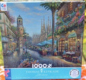 100% komp. 2023 CEACO THOMAS KINKADE 1000 TEILE PUZZLE - SPANISCHES CAFE - Bild 1 von 2