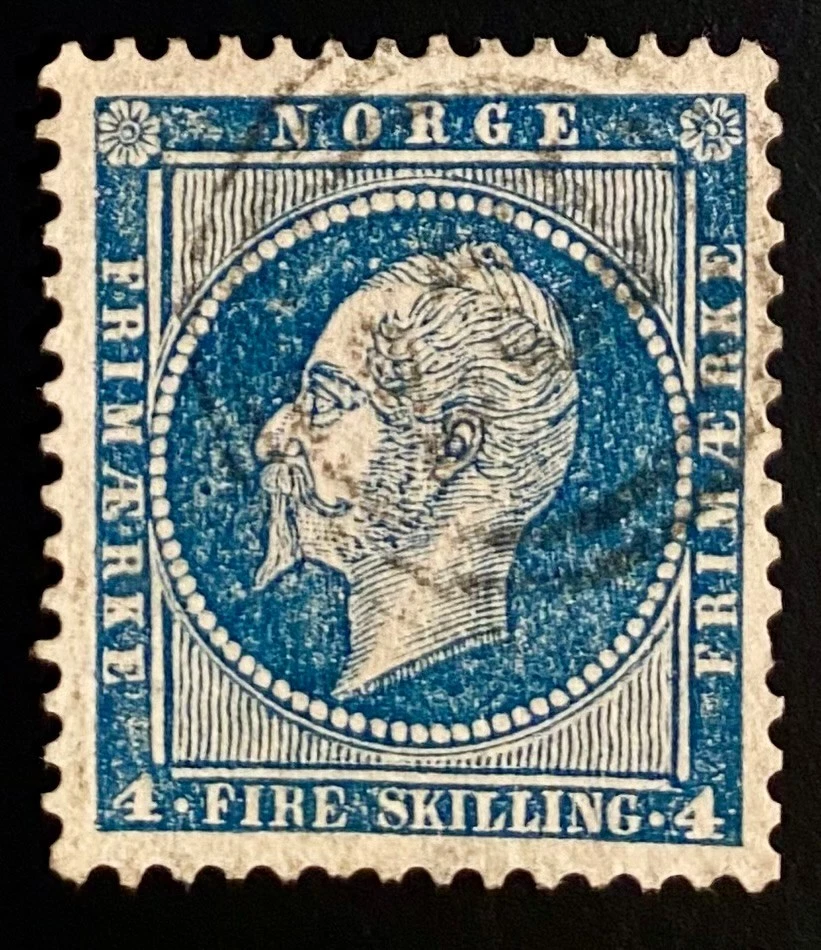 Sello Noruega 4 Rey Habilidad Oscar Año 1856 NK 4 Mi 4 SC 4 Foto 1 de 1