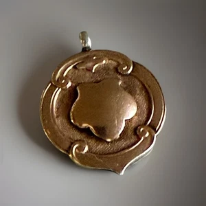 Antiguo llavero/medalla inglés Albert Shield de oro esterlina y rosa, Birmingham 1936 - Imagen 1 de 7