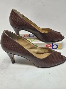 Life Stride SEXY PUMPS ZEHENFREI PEEPTOE BRAUN Animal-Print Größe 8N - Bild 1 von 7