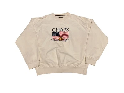 Vintage 90s Chaps Ralph Lauren RL Flag Sweater Size Small Embroidered - Image 1 of 4