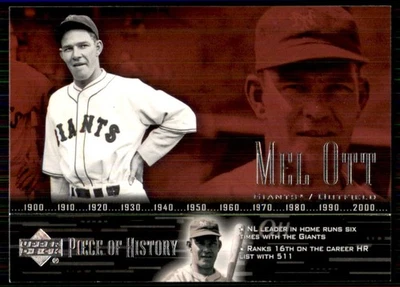 2002 Upper Deck Piece Of History #72 Mel Ott New York Giants - Image 1 of 2