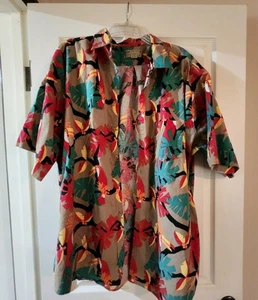 Vintage Outbacks by Robert Bruce  Tropical Print Button Down Shirt Men’s Sz XXLT - Picture 1 of 4