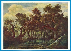 Dutch artist Jacob van Ruisdael 1948 Russian postcard SWAMP LANDSCAPE - Picture 1 of 2