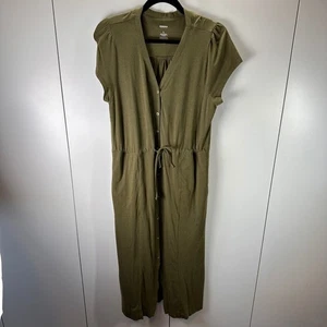 Sonoma Goods For Life olivgrünes Midikleid mit Knopfleiste für Damen Large - Bild 1 von 5