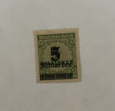 German postage stamp German Reich with overprint 5 billion marks 1923 - Image 1 of 2