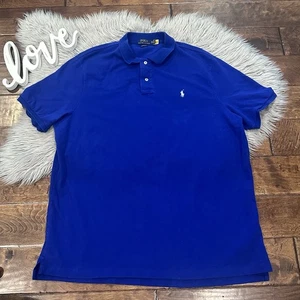 Polo Ralph Lauren Baumwollhemd Kurzarm blau weiß Pony Gr. XXL Classic Fit - Bild 1 von 5